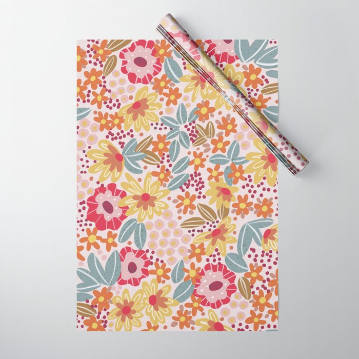 Alicia Pink Pattern Wrapping Paper Gallery Image 1