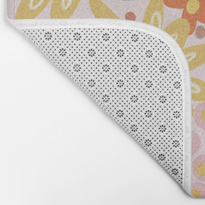 Alicia Pink Pattern Bath Mat Gallery Image 2