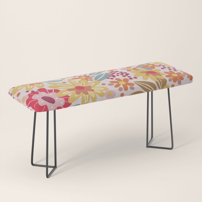 Alicia Pink Pattern Bench Gallery Image 1