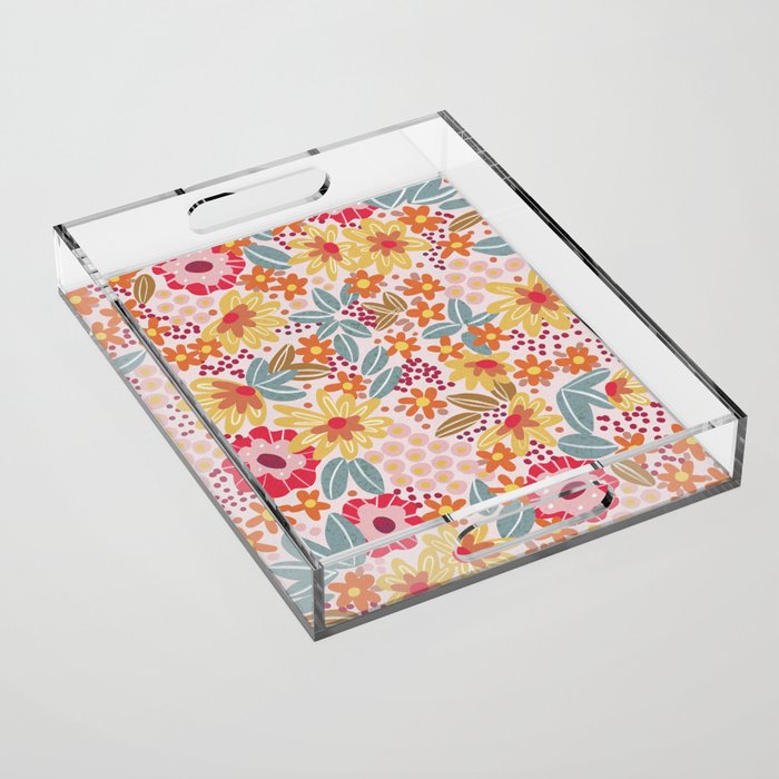 Alicia Pink Pattern Acrylic Tray Gallery Image 1