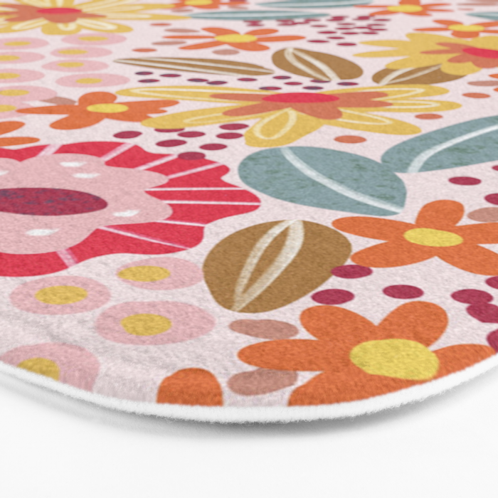 Alicia Pink Pattern Bath Mat Gallery Image 3
