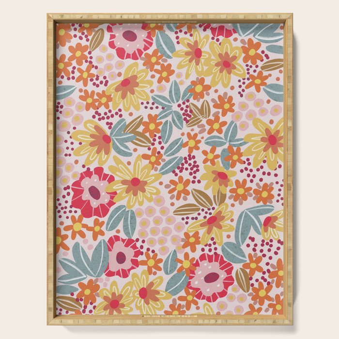Alicia Pink Pattern Serving Tray Gallery Image 1