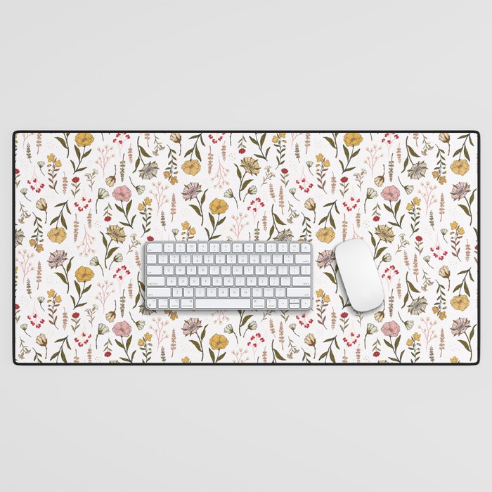 Spring Garden Flower Collection - White Desk Mat Gallery Image 1