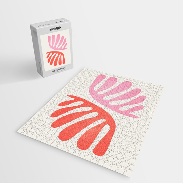Peach & Orange: Wild Leaf | Matisse Foliage Paper Cutouts 03 Jigsaw Puzzle Gallery Image 2