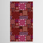 Hawaiian quilt Monstera pattern in maroon Tablecloth Gallery Image 2