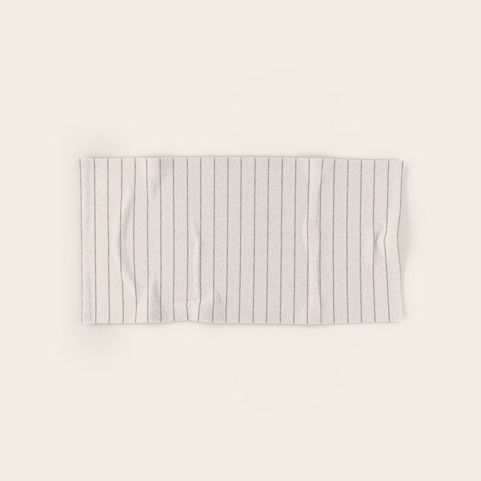 French Cream Linen Stripe Bath Towel Gallery Image 1