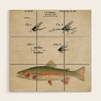 Vintage Rainbow Trout Fly Fishing Lure Patent Game Fish Identification Chart Wood Wall Art Gallery Image 1