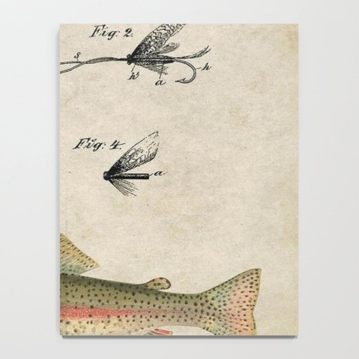 Vintage Rainbow Trout Fly Fishing Lure Patent Game Fish Identification Chart Notebook Gallery Image 4