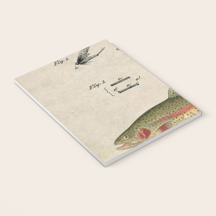 Vintage Rainbow Trout Fly Fishing Lure Patent Game Fish Identification Chart Notebook Gallery Image 3