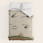 Vintage Rainbow Trout Fly Fishing Lure Patent Game Fish Identification Chart Duvet Cover Gallery Image 6