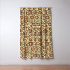 Eternal Summer Block Print Countryside Vibes Flower Earth Tones Window Curtain Gallery Image 3