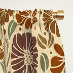 Eternal Summer Block Print Countryside Vibes Flower Earth Tones Window Curtain Gallery Image 2