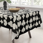 Card Suit Motifs I Black and White Tablecloth Gallery Image 3