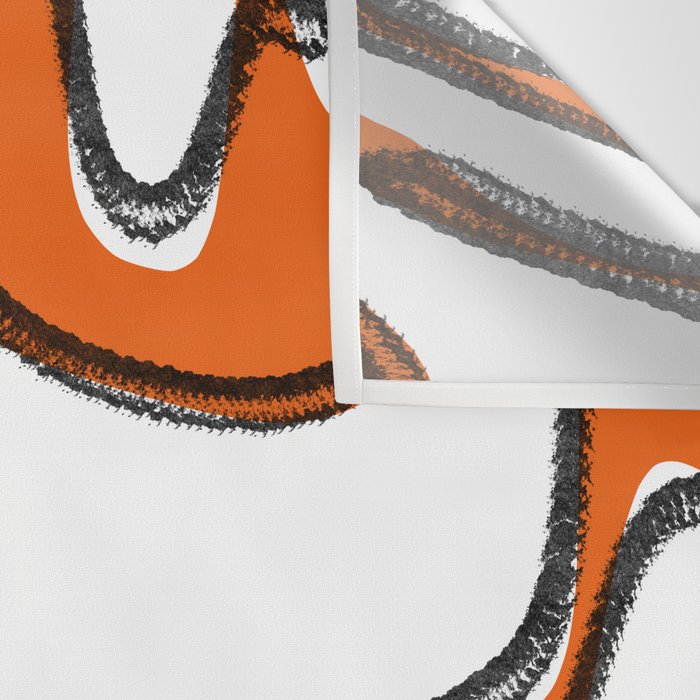 Mid Century Modern Abstract Kwaito in Orange Black White Wall Tapestry Gallery Image 3