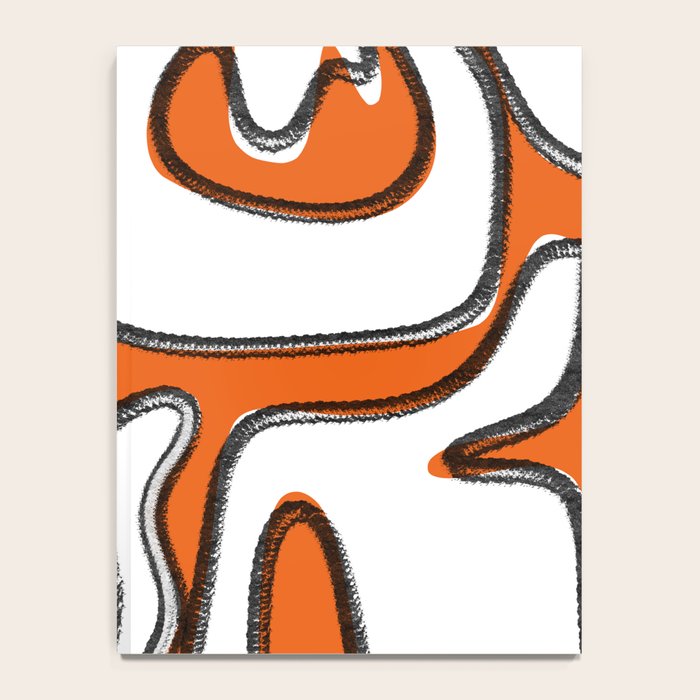 Mid Century Modern Abstract Kwaito in Orange Black White Notebook Gallery Image 4
