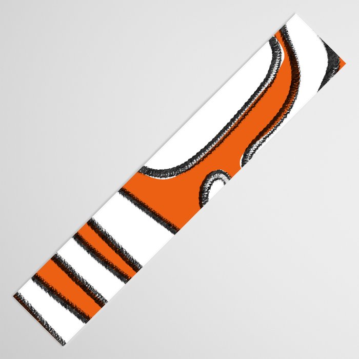 Mid Century Modern Abstract Kwaito in Orange Black White Table Runner Gallery Image 3