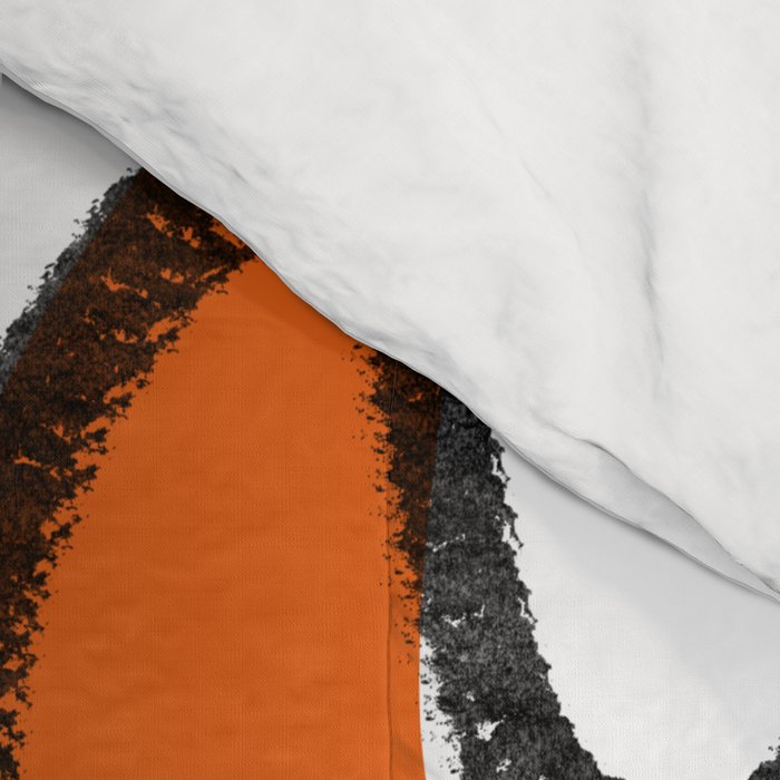 Mid Century Modern Abstract Kwaito in Orange Black White Comforter Gallery Image 4
