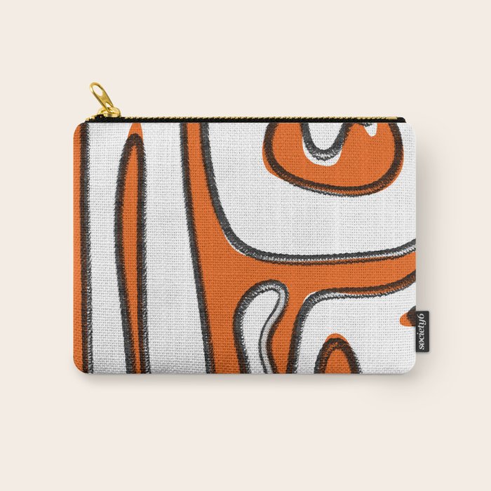Mid Century Modern Abstract Kwaito in Orange Black White Carry All Pouch Gallery Image 1