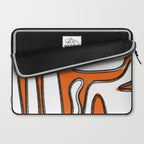 Mid Century Modern Abstract Kwaito in Orange Black White Laptop Sleeve Gallery Image 2