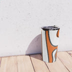 Mid Century Modern Abstract Kwaito in Orange Black White Travel Mug Gallery Image 4