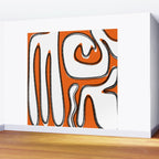 Mid Century Modern Abstract Kwaito in Orange Black White Wall Mural Gallery Image 2
