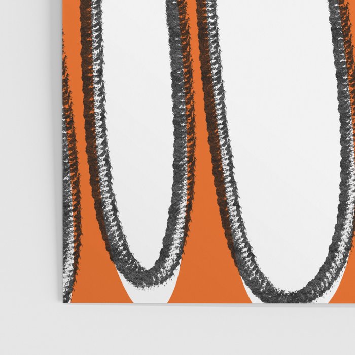 Mid Century Modern Abstract Kwaito in Orange Black White Poster Gallery Image 3