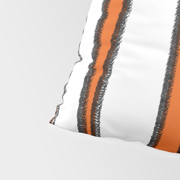 Mid Century Modern Abstract Kwaito in Orange Black White Pillow Sham Gallery Image 4
