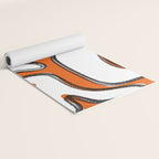 Mid Century Modern Abstract Kwaito in Orange Black White Yoga Mat Gallery Image 2