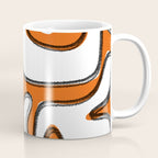 Mid Century Modern Abstract Kwaito in Orange Black White Coffee Mug Gallery Image 1