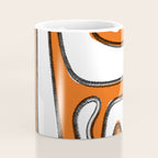 Mid Century Modern Abstract Kwaito in Orange Black White Coffee Mug Gallery Image 4