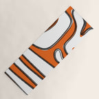 Mid Century Modern Abstract Kwaito in Orange Black White Yoga Mat Gallery Image 1