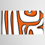 Mid Century Modern Abstract Kwaito in Orange Black White Tablecloth Gallery Image 2
