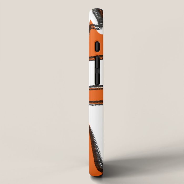 Mid Century Modern Abstract Kwaito in Orange Black White iPhone Case Gallery Image 2