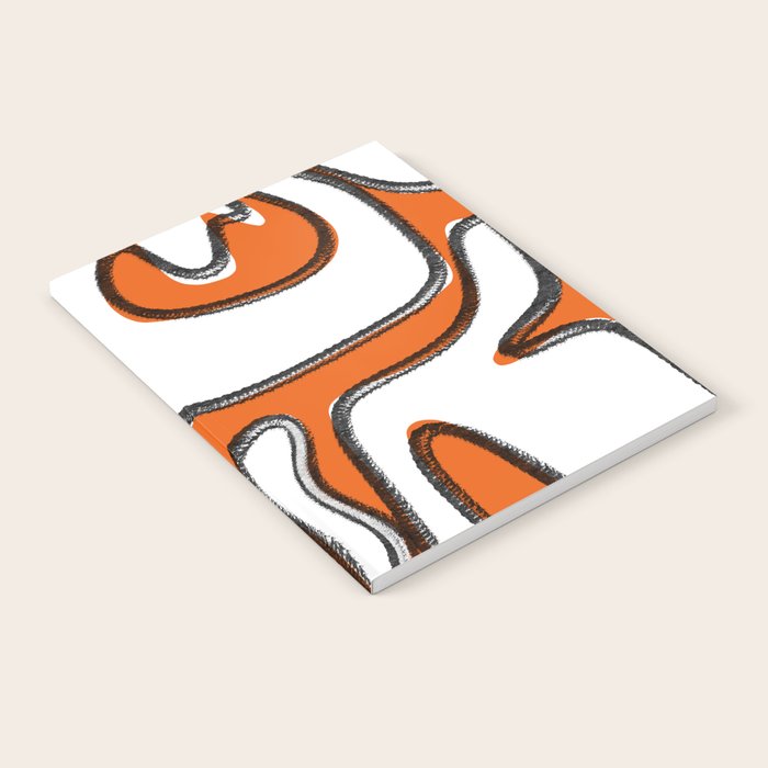 Mid Century Modern Abstract Kwaito in Orange Black White Notebook Gallery Image 1