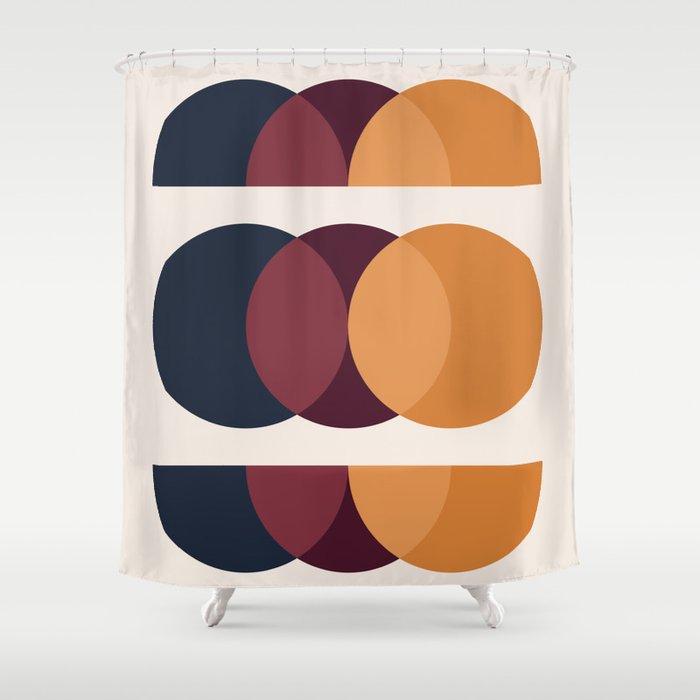 Minimalist Retro Shapes II Shower Curtain Gallery Image 1