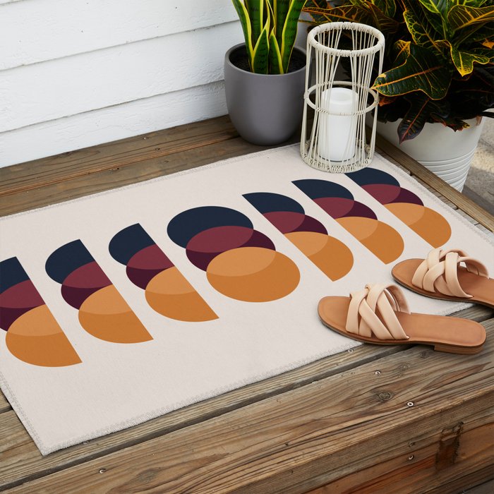Minimalist Retro Shapes II Outdoor Rug Gallery Image 2