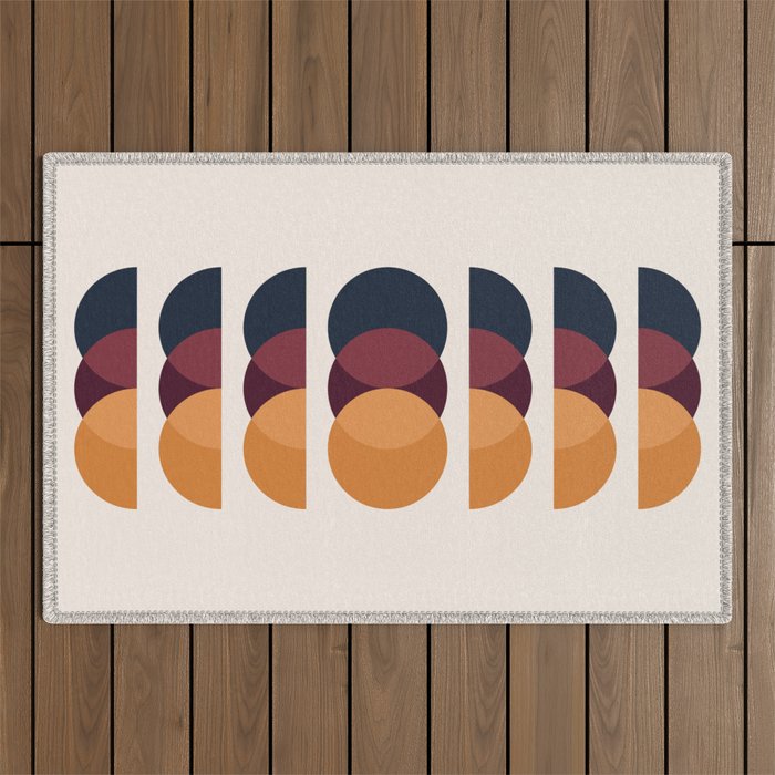 Minimalist Retro Shapes II Outdoor Rug Gallery Image 1
