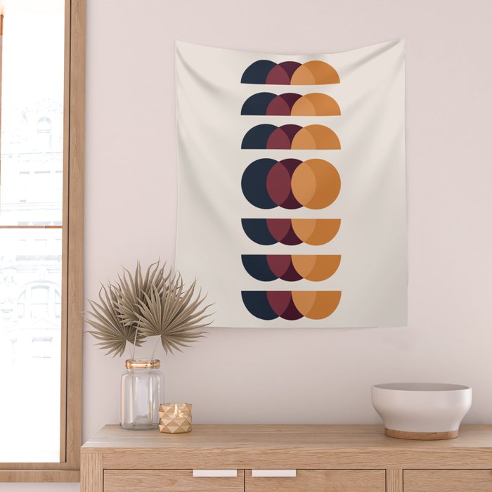 Minimalist Retro Shapes II Wall Tapestry Gallery Image 2