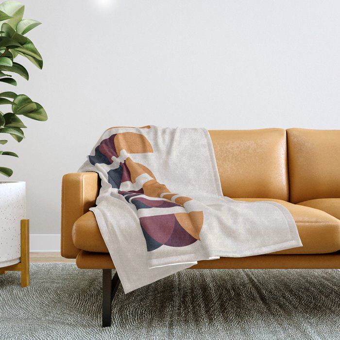 Minimalist Retro Shapes II Throw Blanket Gallery Image 1