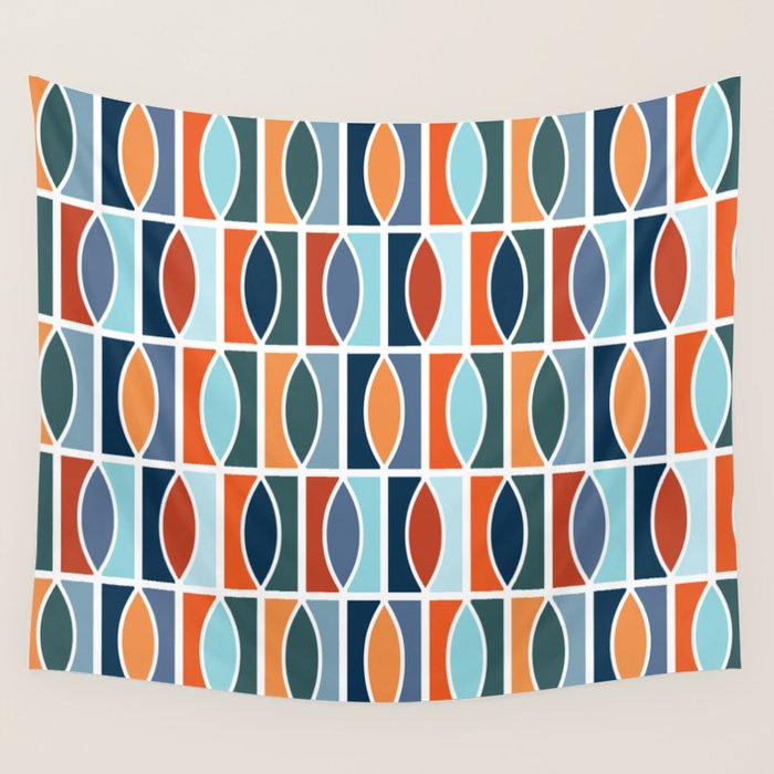 Colorful Mid Century design Wall Tapestry Gallery Image 1
