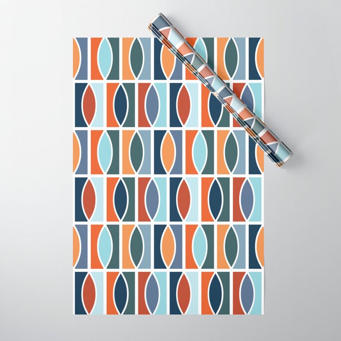 Colorful Mid Century design Wrapping Paper Gallery Image 1
