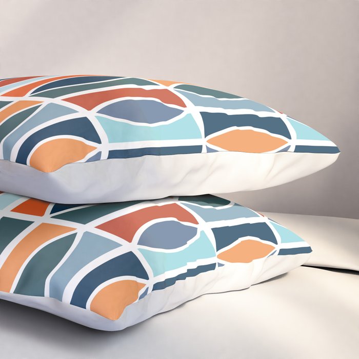 Colorful Mid Century design Pillow Sham Gallery Image 3