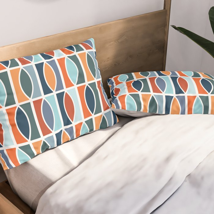 Colorful Mid Century design Pillow Sham Gallery Image 2