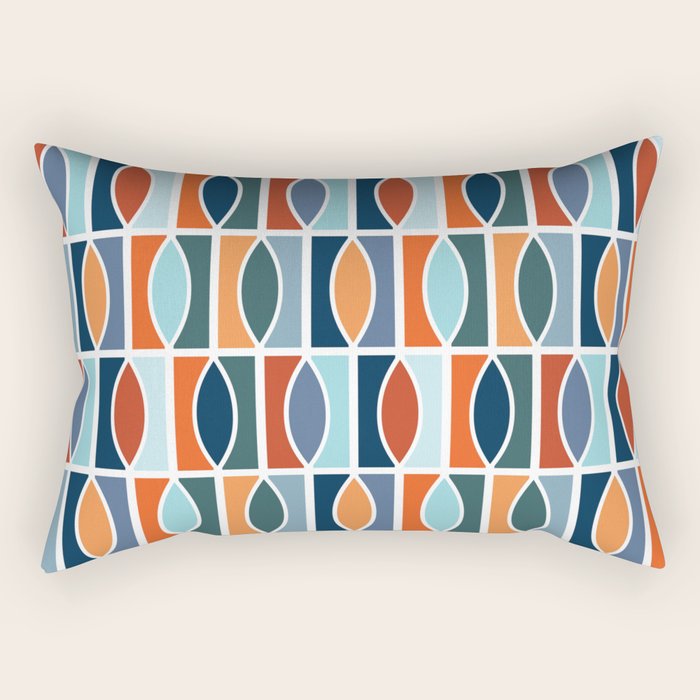Colorful Mid Century design Rectangular Pillow Gallery Image 2
