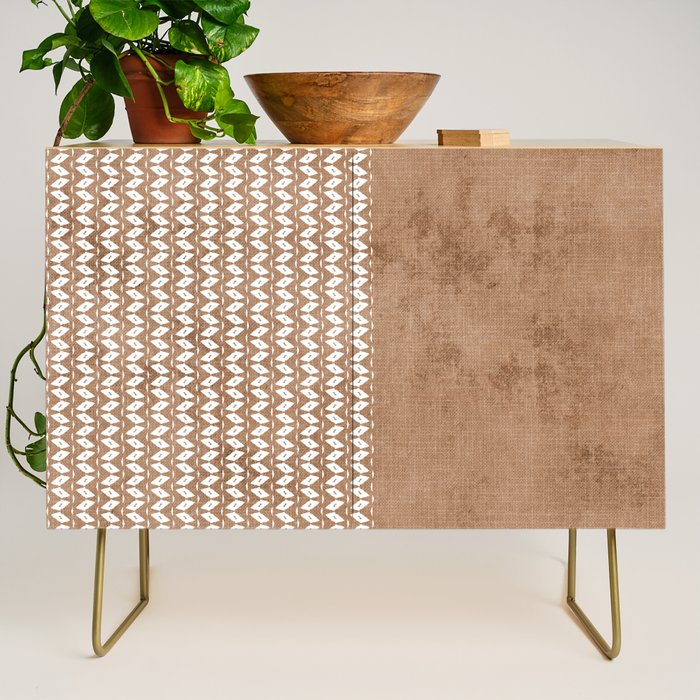 Two Toned Tan Texture Credenza Gallery Image 1