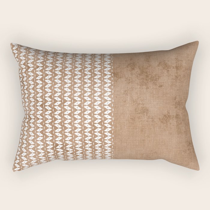 Two Toned Tan Texture Rectangular Pillow Gallery Image 2