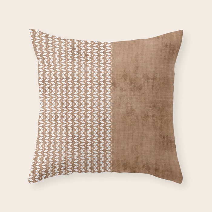 Two Toned Tan Texture Throw Pillow Gallery Image 6