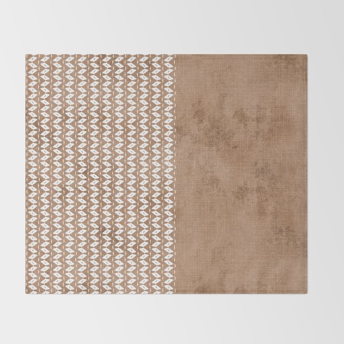 Two Toned Tan Texture Throw Blanket Gallery Image 2