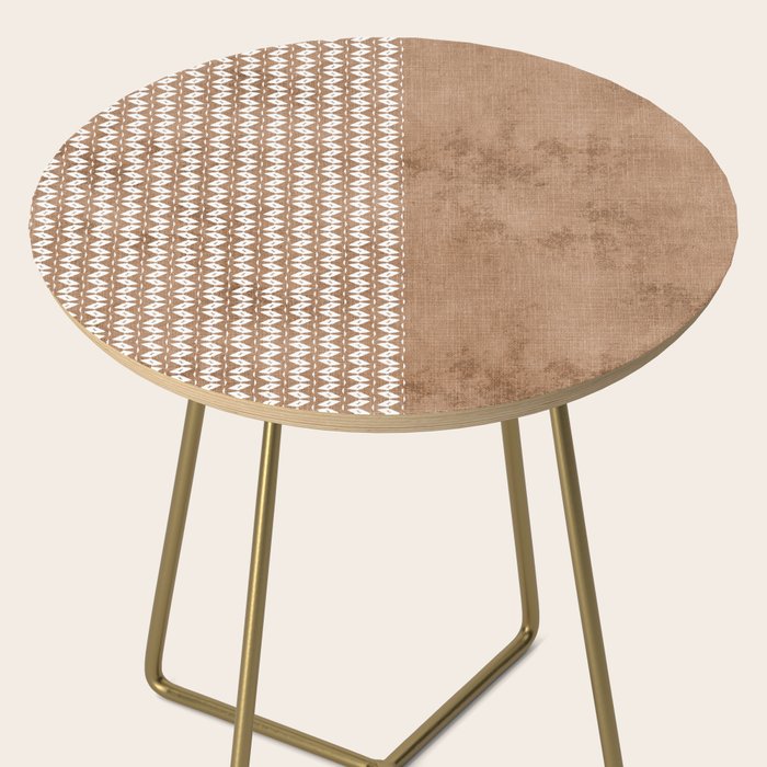 Two Toned Tan Texture Side Table Gallery Image 2