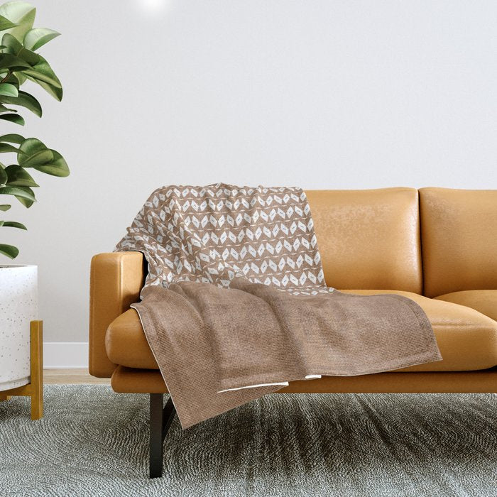 Two Toned Tan Texture Throw Blanket Gallery Image 1